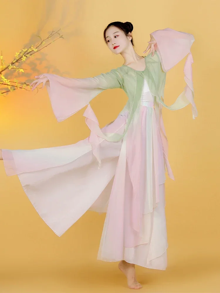 Classical dance clothing women's gauze clothing Chinese dance practice clothing ancient ethnic performance