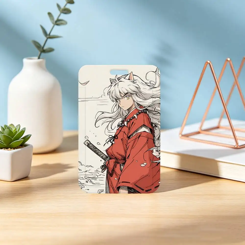 Retro I-Inuyasha Ausweishalter mit Etui für Büro, Schule, Namenskarte und Ausweise – Detail 7