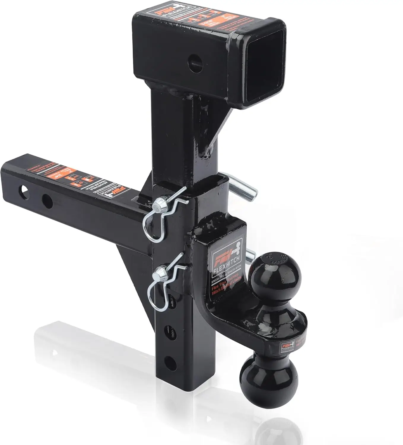 

Class III Adjustable Trailer Hitch Ball Mount with 2' & 2-5/16' Balls, 4.5' Drop/Rise, Fits 2' Hitch Receiver