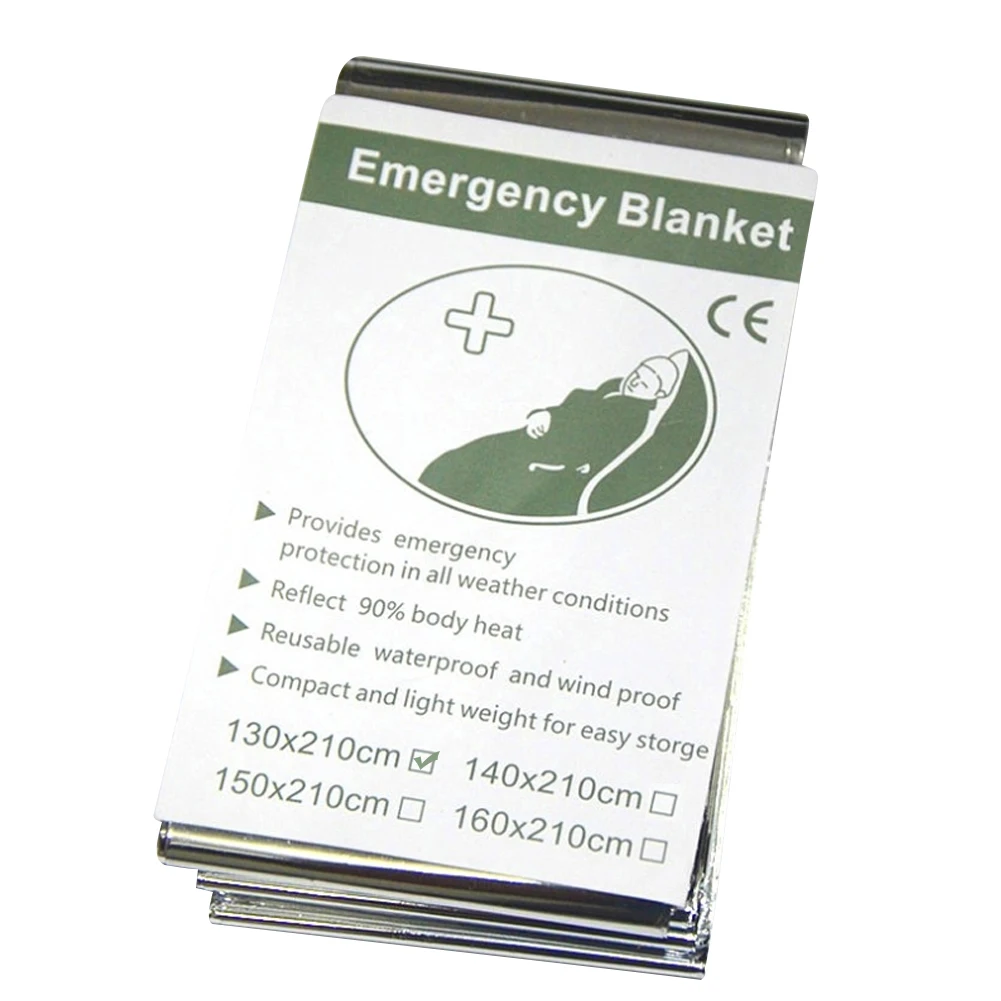 1-5PCS Outdoor Emergency Blanket Windproof Waterproof Foil Thermal Blanket Outdoor Emergency Rescue Blankets First Aid Kit
