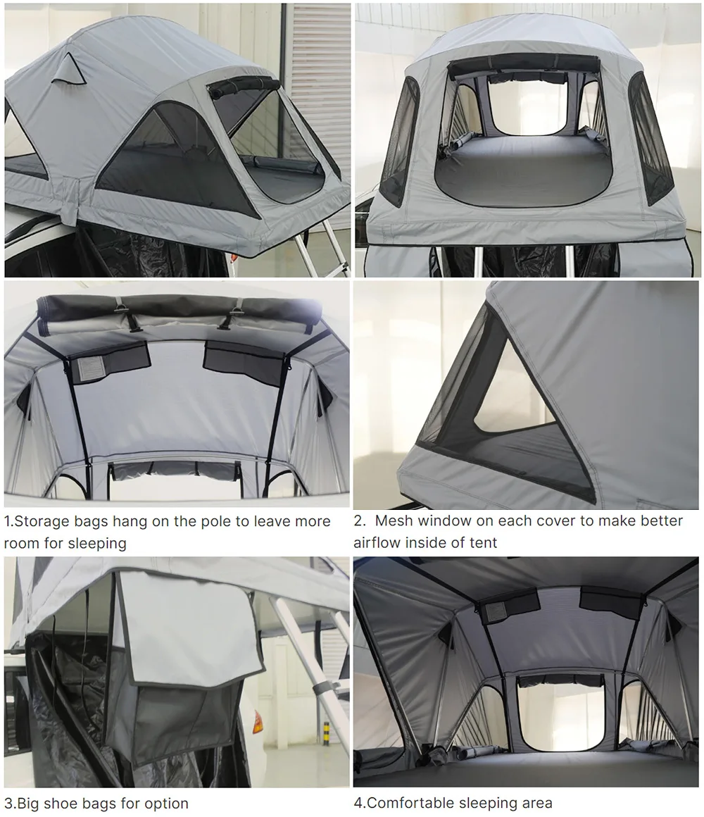 OEM مخصص التخييم في الهواء الطلق طوي سيارة على السطح خيمة الموردين غطاء ناعم خفيفة الوزن على السطح خيمة #2