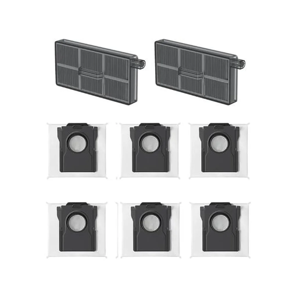 Полный комплект запасных частей для пылесосов ECOVACS и Yeedi: 6 мешков для пыли и 2 инструмента для чистки. Запчасти для бытовой техники.