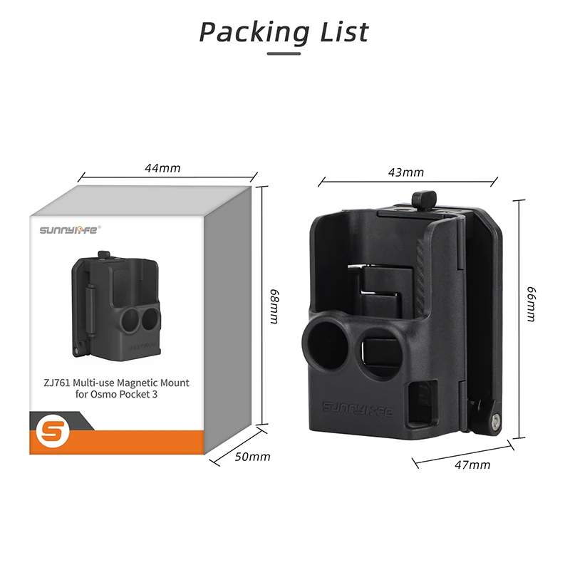 Sunnylife For DJI Osmo Pocket 3 Magnetic Bracket Mount Base Angle Adjustable Multifunctional Desktop Base Camera Accessories