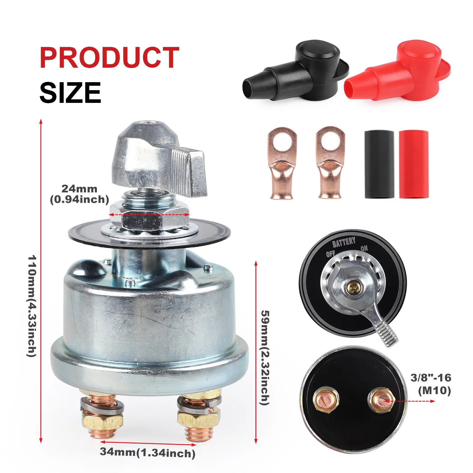 

Master Battery Disconnect Kill Switch kit High Current Relays Cut Off Isolator Switch For Boat Car RV Camper Truck 250A Duty