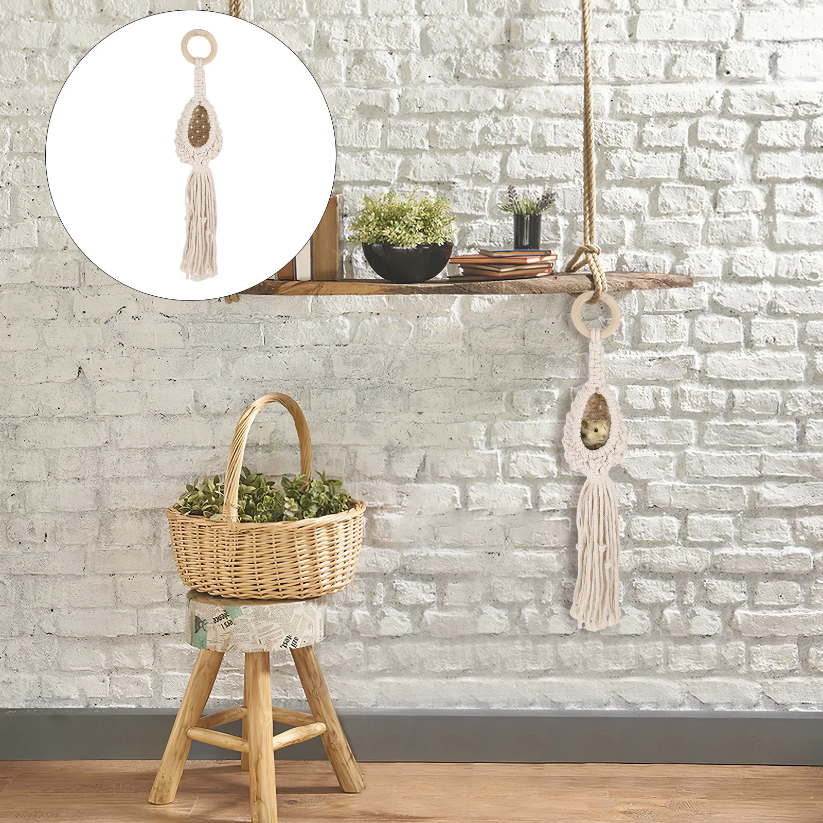 

Cotton Rope Hamster Hideout Cage Woven Chinchilla Hammock Comfortable Sleeping Bed Warm Pet Rat Net Guinea Pig Bed