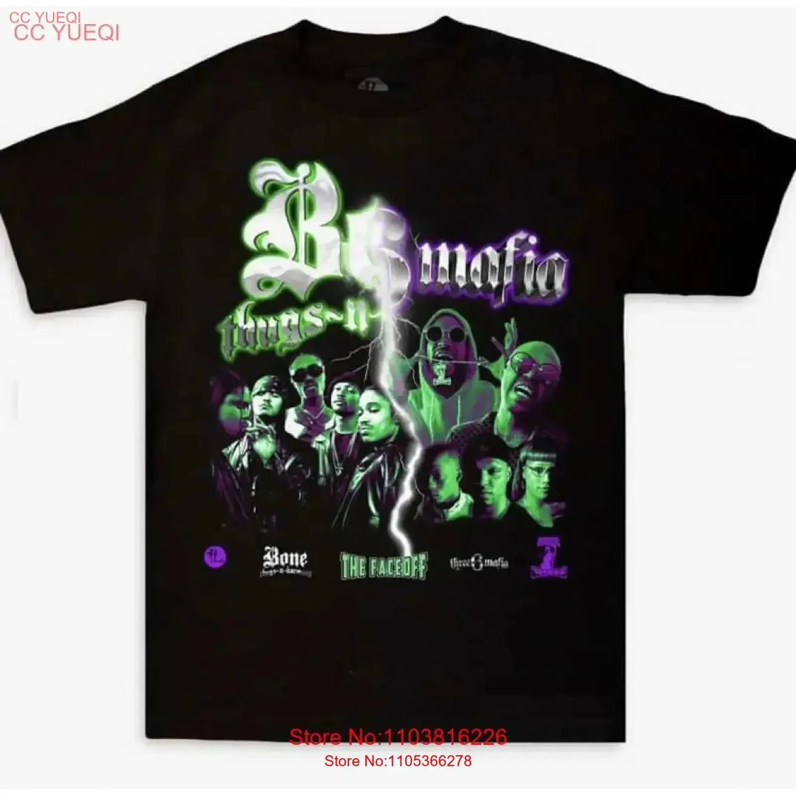 Bone Thugs N Harmony and Three 6 Mafia Limited Edition T Shirt I063 vintage Washed designer clothes streetwear graphic homme
