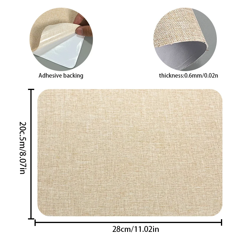 20.5X28cm Thickened Single‑Piece Self‑Adhesive Linen Patch, Tear‑Resistant Fabric For Sofa Garment Repair DIY Decoration