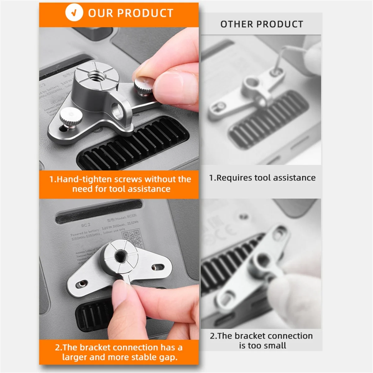 SMIEA Strap Buckle Holder for DJI RC2/RC Remote Control with Screen Mount Board Hook Bracket for Mini 4 Pro Drone Accessories