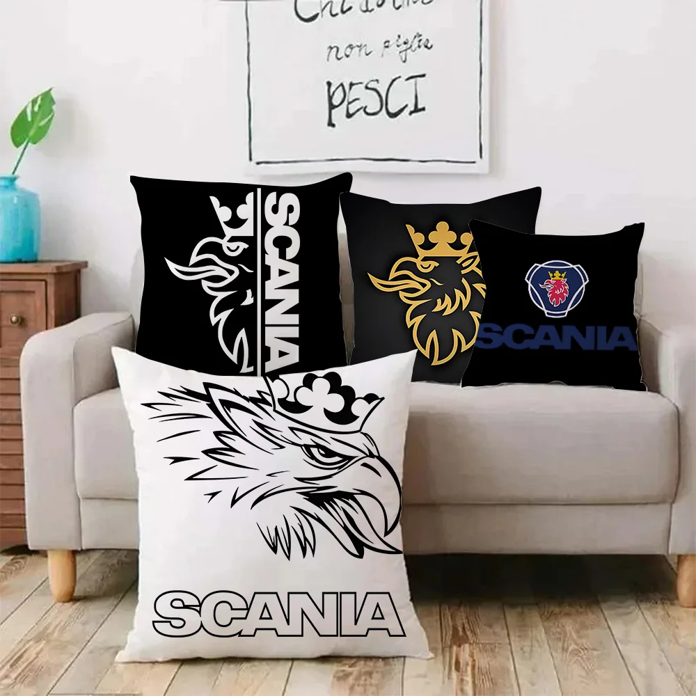 Pillow Covers Cartoon Sofa Decorative Home Double-sided Printing Short Plush Cute Cushion Cover S-S-Scanias