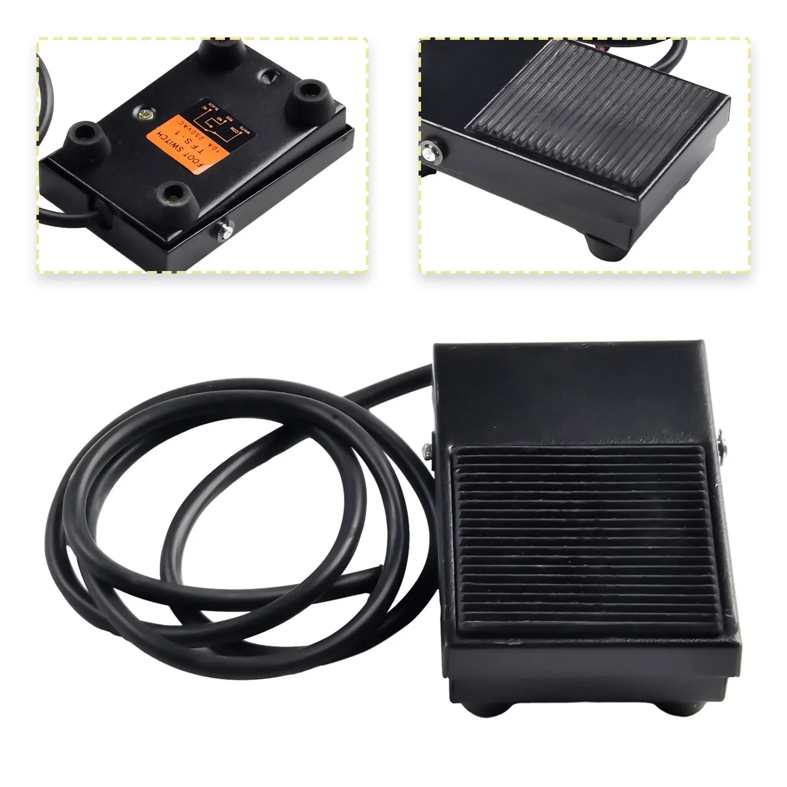 

TFS1 Металлический мгновенный педальный переключатель 10A SPDT Ножной переключатель Нескользящая текстура Дизайн Рациональная и безопасная структура