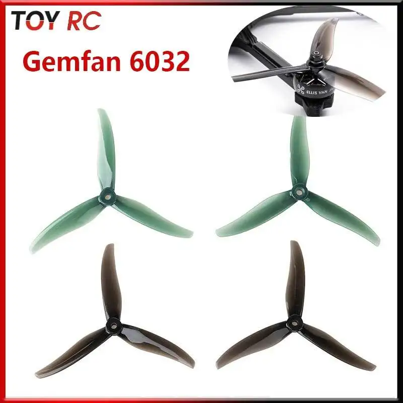 Gemfan 6032 Three Blade Propeller Balanced Durable Transparent Green Fpv Freestyle Racing Drone Replacement Prop Blades