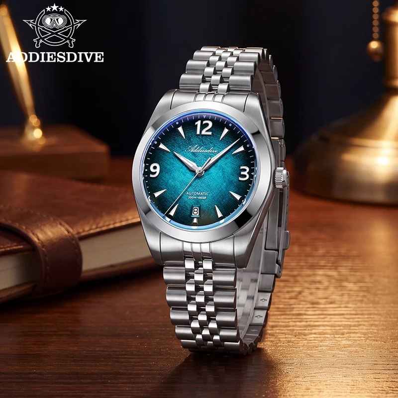 ADDIESDIVE 2026 New Men's Mechanical Watch Japanese 8215 Dive Watch Sapphire Glass Stainless Steel Luminous 100M Waterproof