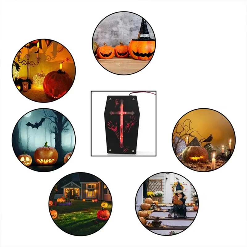 Halloween Sound Control Decoration Props Horror Sound Box Induction Scene Decorative Lamp-ABPX