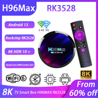 H96Max RK3528 Android 13 Rockchip RK3528 TV Box Quad Core 8K WIFI6 BT5.0 8K Video  Media Player Remote Reciver Set Top TV Box