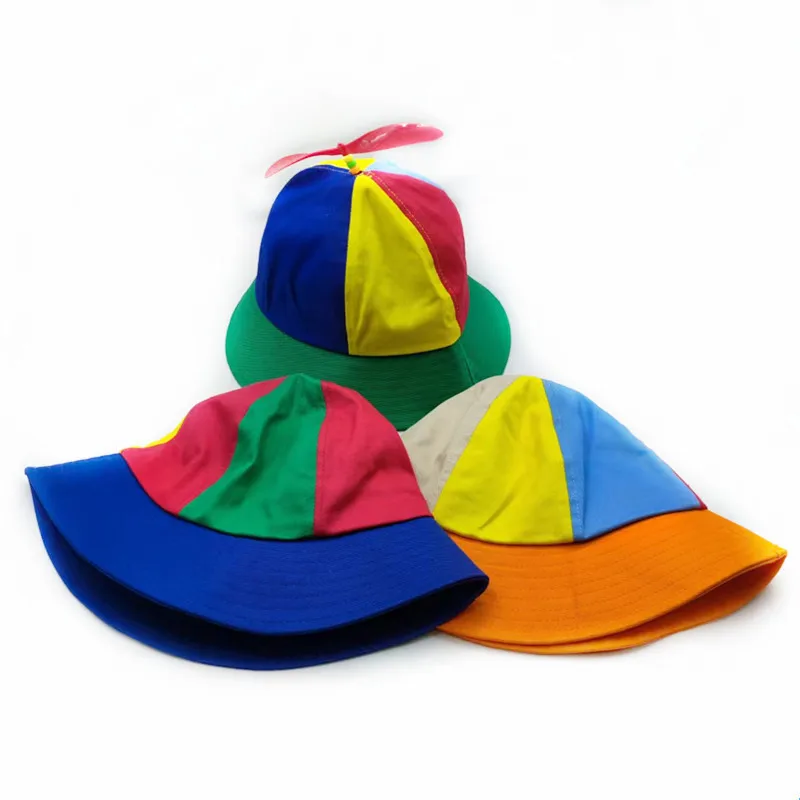 20 Colors Funny Propeller Rainbow Helicopter Baseball Cap Size S&L Unisex Kids Teens Small Heads Top Hat for Men Women