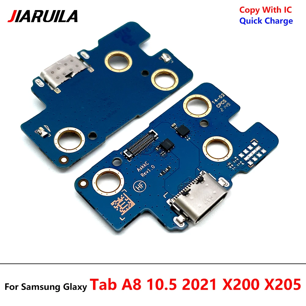 20Pcs，Tested For Samsung Tab A8 10.5 2021 X200 X205 USB Charging Port Connector Board Flex Cable With Microphone fast charging