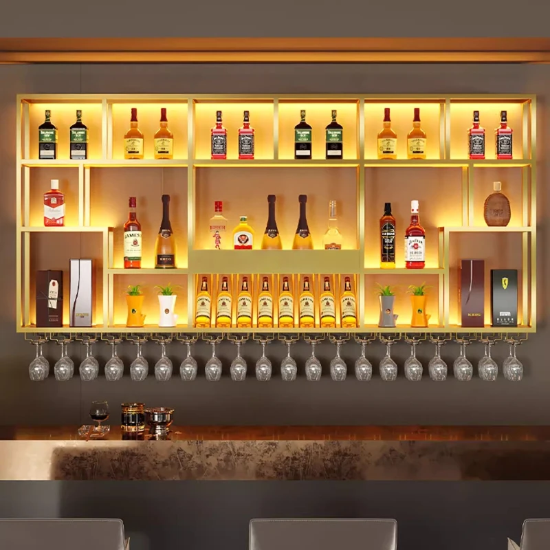 

Modern Storage Bar Cabinet Wine Rack Luxury Metal Wall Commercial Bar Cabinet Wine Rack Buffet Drinks Vitrina Home Furniture