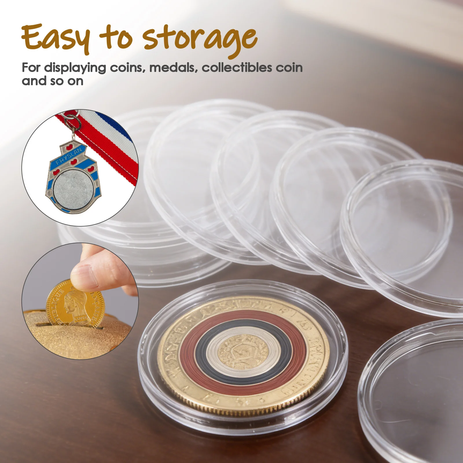 24Pcs Practical Coin Storage Box Lightweight Organizer for Coin Collection Collection Box Storage Organizer for Collectors