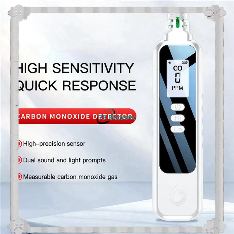 24-Hour Delivery 2X Portable Carbon Monoxide Detectors For Travel, LCD Display Handheld CO Detector With 2 AAA Batteries Powered