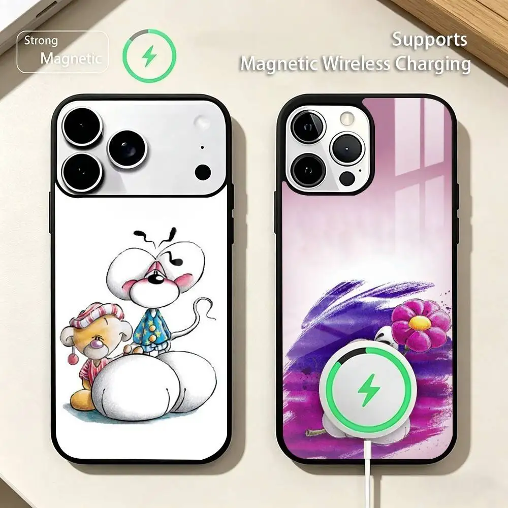 

Cute and lively D-Diddl Phone Case For iPhone17,16,15,14,13,12,11 Plus,Pro Allows magnetic wireless charging