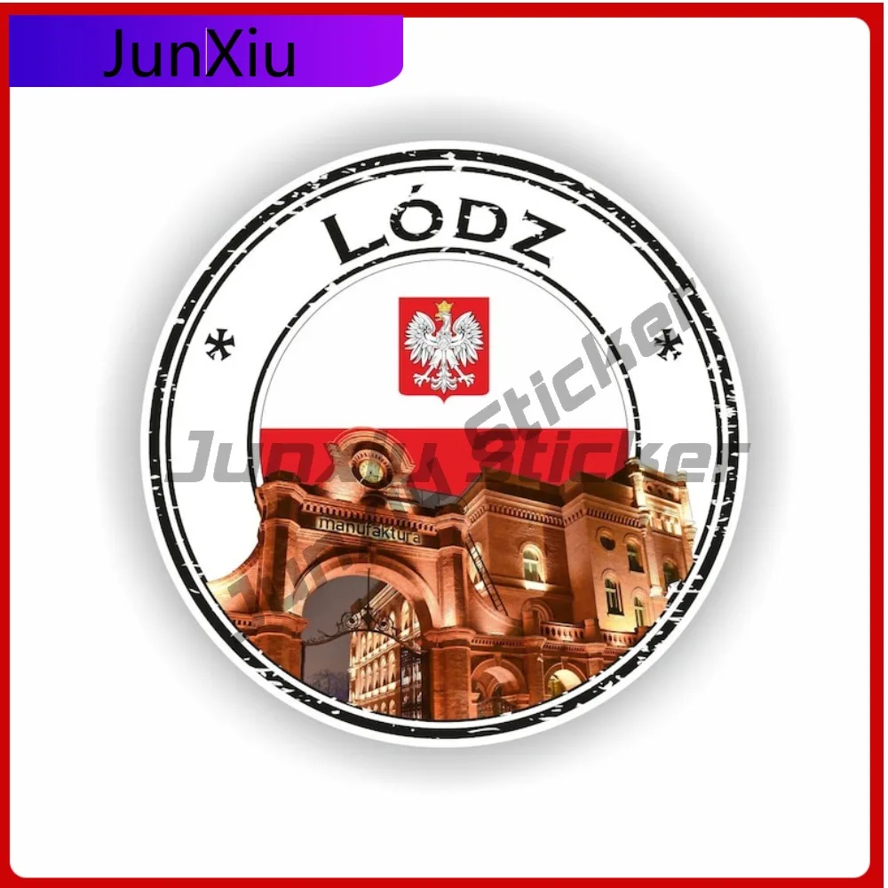 

Lodz Poland Polska Seal Sticker Unique Wall Laptop Anti UV Exterior Parts Vinyl Decal For Car Truck SUV Window Bumper Laptop