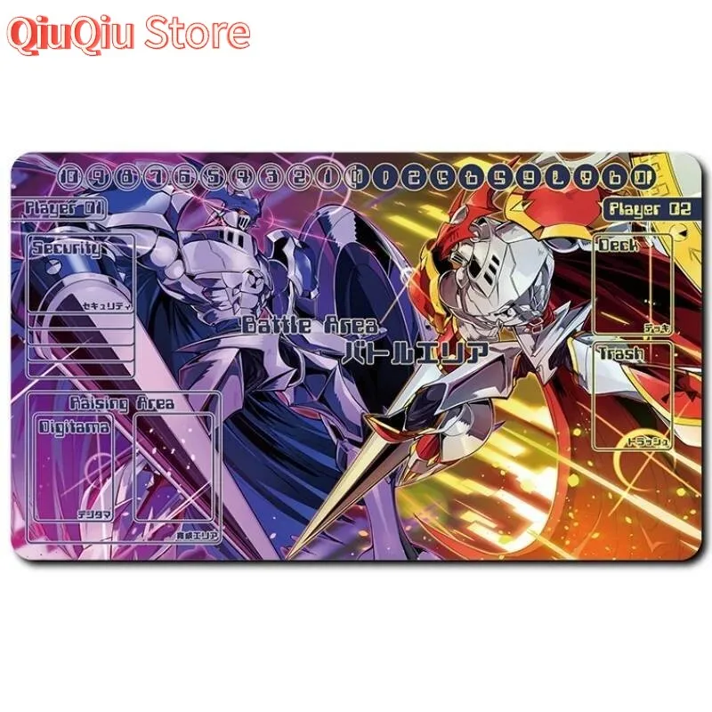 Digimon Adventure Card Pad Terriermon Dukemon Sakuyamon Dtcg Diy Rubber Battle Mat Anime Action Toy Figures for Friends view 4