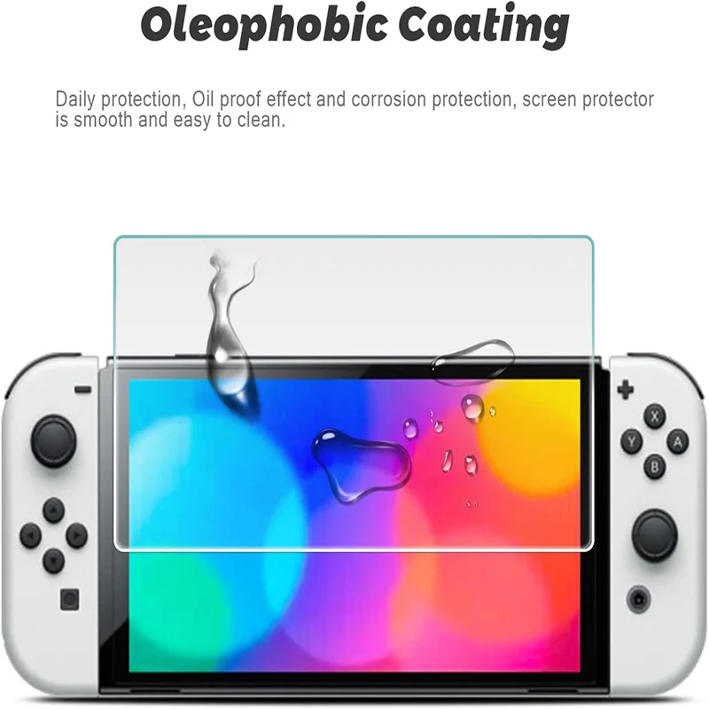 Vidro Temperado Anti-Scratch para Nintendo Switch, Película Protetora Rígida HD, Protetor de Tela Clara, OLED, 9H