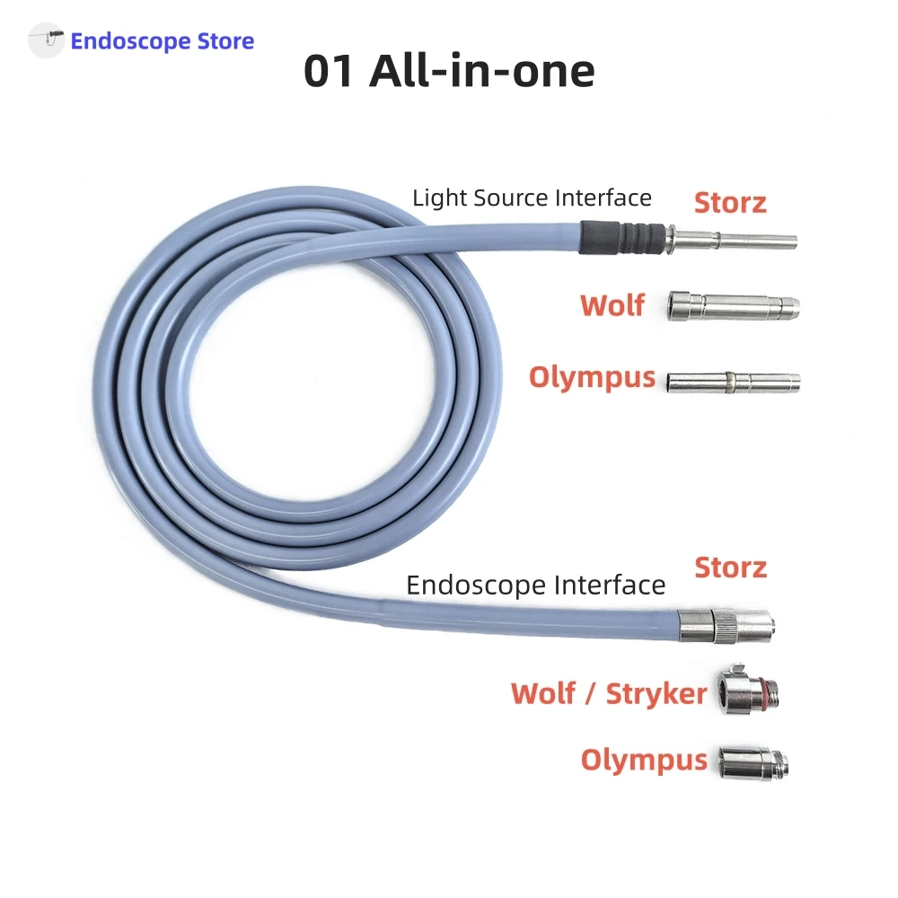 Endoscope Light Source Optical Fibers Cables Φ4mm 1.8m 2m 2.5m 3m Fit Storz Wolf Olympus Stryker Interface