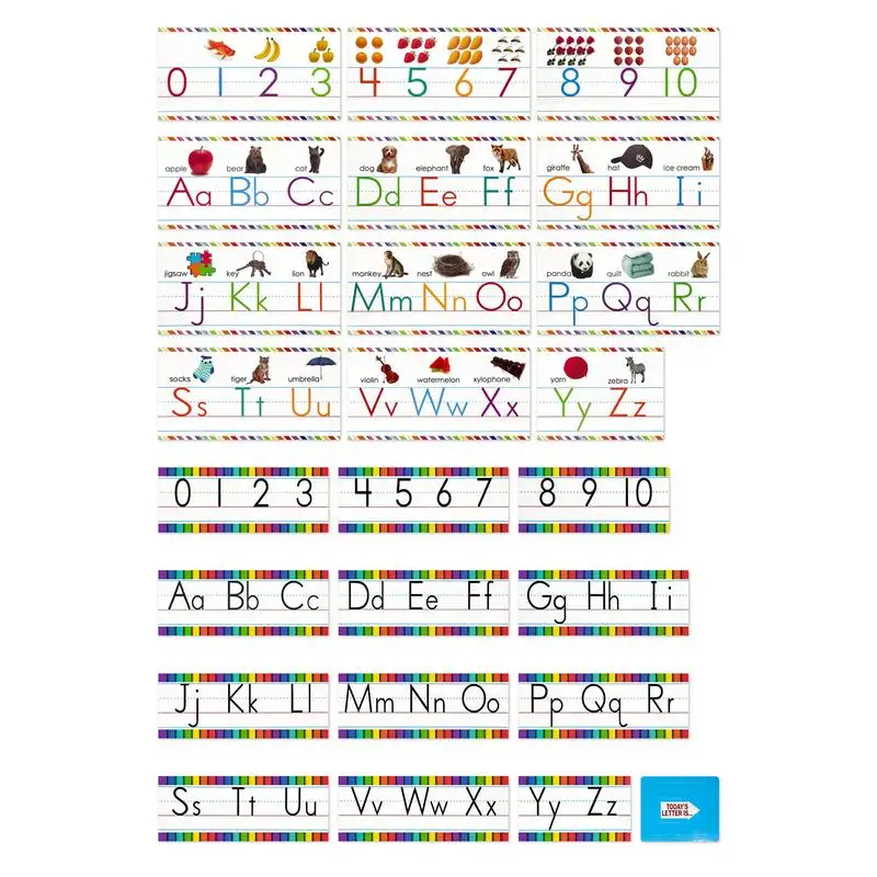 

Classroom Alphabet Wall Decorations Display Set Number Posters Bulletin Board Set Alphabet Wall Chart Interactive Colorful For