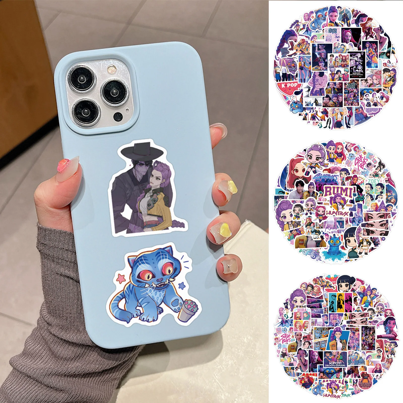 55/110 PCS Demon Hunters Stickers Waterproof DIY Graffiti Decals for Cups Laptops Notebooks Creative PVC Stickers