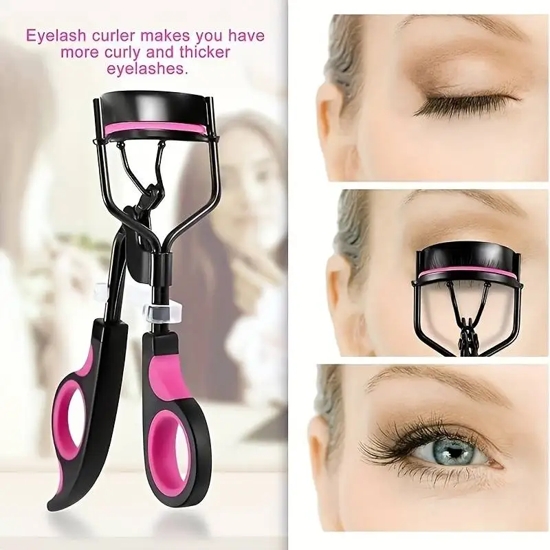 Eyelash Curler with 1/4pcs Replacement Pads Women Professional Eyelashes Curling Tweezers Clips Lasting Eyes Makeup Beauty Tools