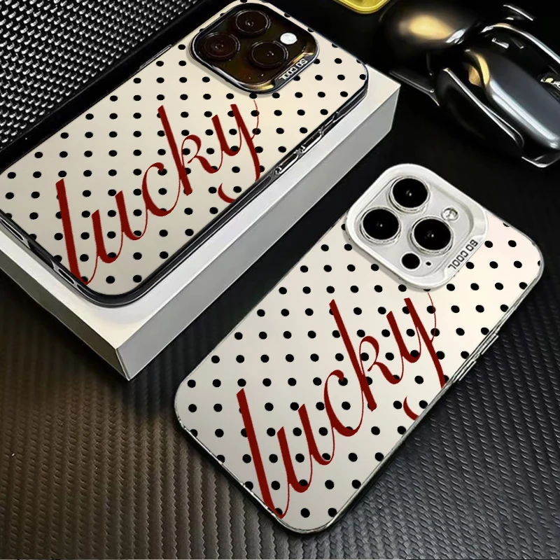 Ins Circular Dots Lucky Frosted Case for Samsung Galaxy S26 S25 S24 S23 Plus S22 Ultra S21 S20 FE A57 A56 A55 A54 Acrylic Cover