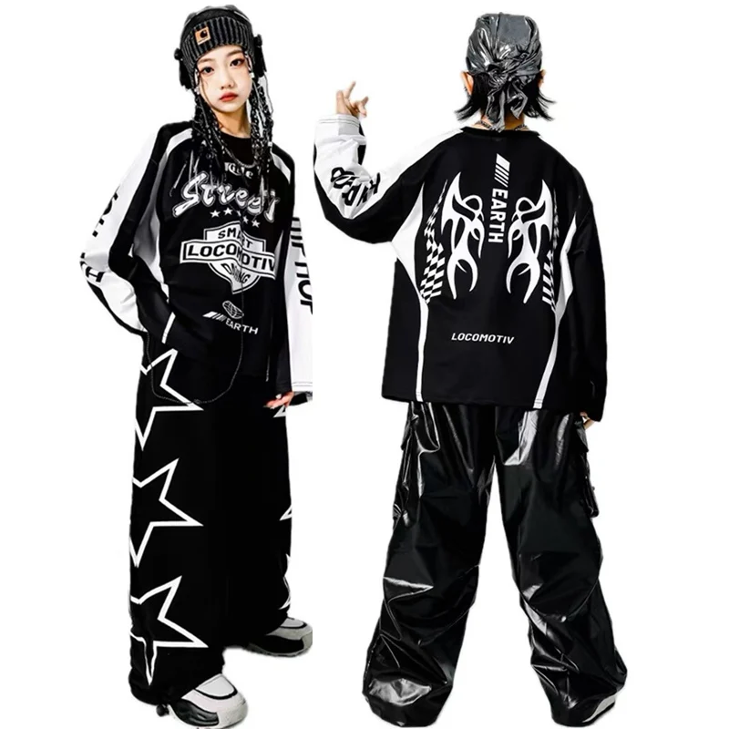 

Kids Hiphop y2k Streetwear Rapper Clothes Suit Boy Girl Fashion Performance Outfits Set Child Hip-hop Dance Costume For Teenager