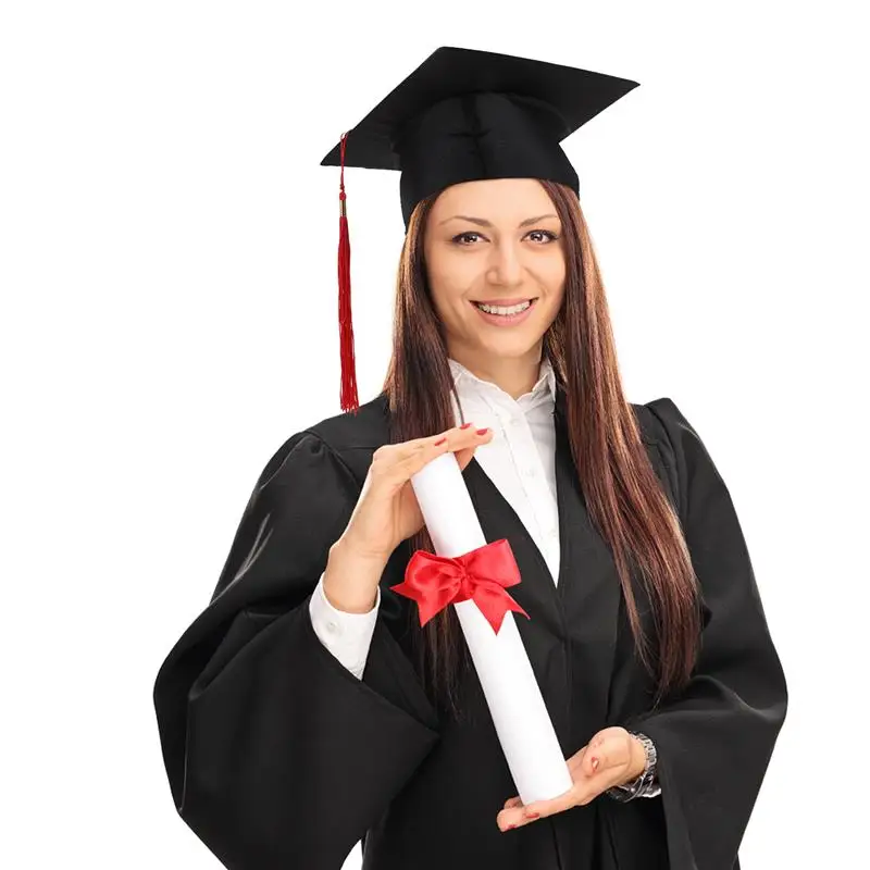 Kids Graduation Caps Children'S Graduation Hat Costume Accessory Doctoral Cap with Red Tassel for Kids Graduation Party image 2