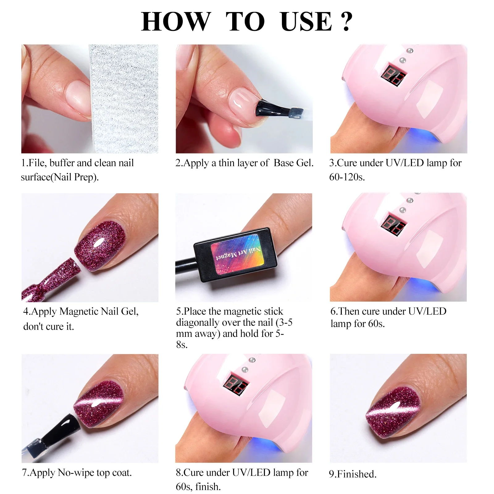 7ml Magiczny Szeroko Rozprowadzalny Lakier Hybrydowy do Paznokci z Magnesem, Półtrwały, Łatwy w Aplikacji, Lakier UV LED do Manicure, Projektów DIY, Prezent dla Kobiet i Dziewcząt