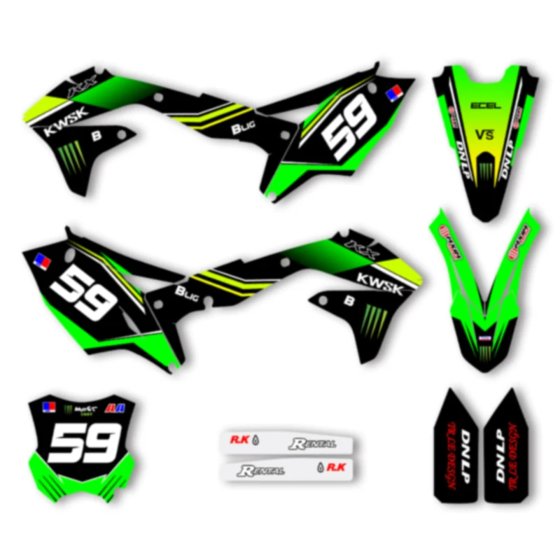 

DSMTECH For Kawasaki Graphics Background Decals Stickers For 2016 2017 2018 KXF450 KX450F 007