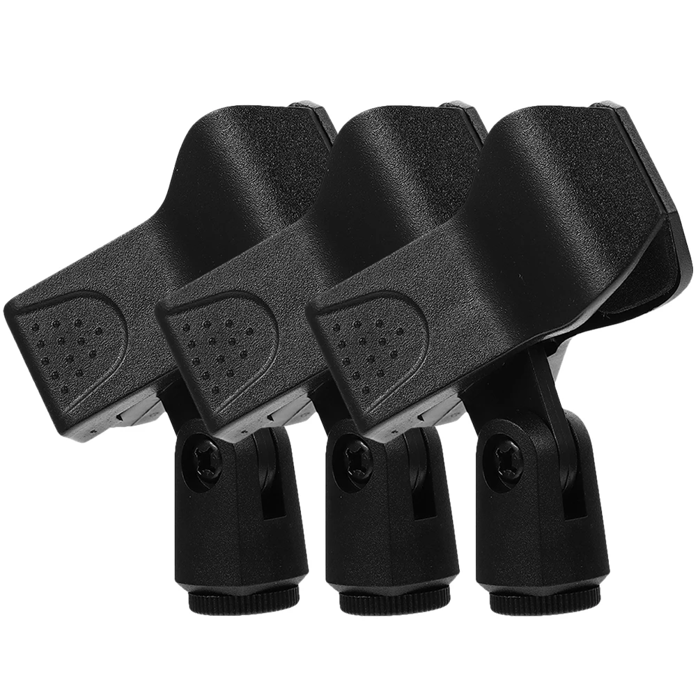 

Plastic Microphone Clips Universal Mic Stand Holder Durable Reusable Compact Lightweight Portable Adjustable Height Tilt Close