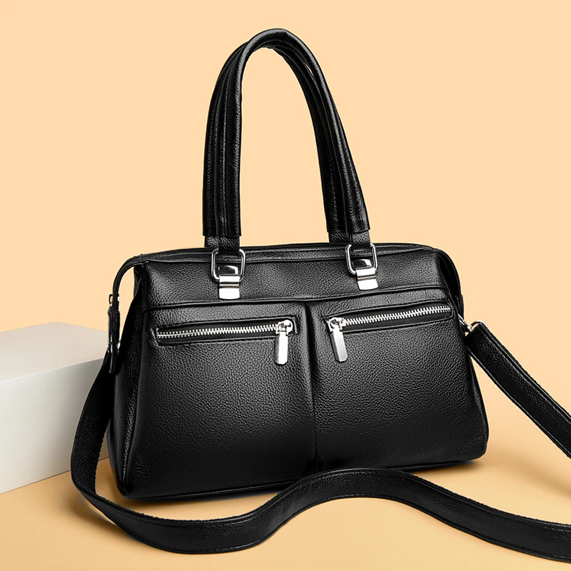 

High Quality Soft Leather Shoulder Crossbody Bags For Women Large Capacity Luxury Bag Brand Designer Casual Handbag Sac A Main