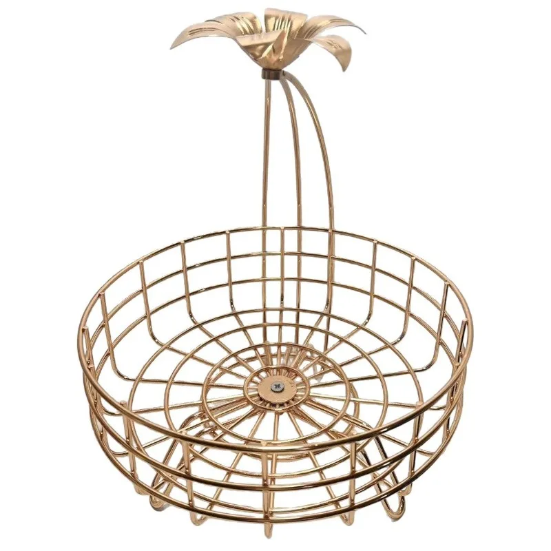 

Golden Birdcage Metal Light Luxury Iron Creative Home Lace Ornament Fruit Basket