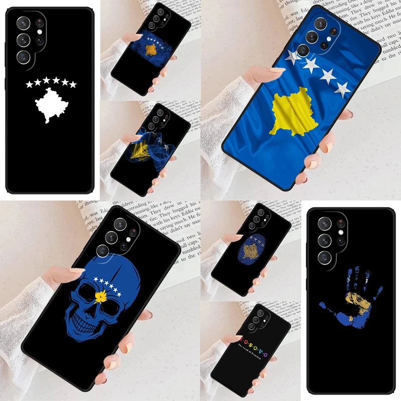 Kosovo Flag Phone Case For Samsung Galaxy S24 S23 S22 S21 Ultra S10 Note 10 Pro S20 Plus FE S9 S8 Cover