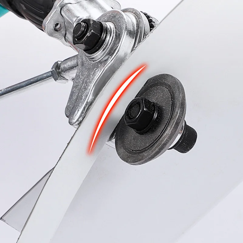 Elektrischer Bohrer-Plattenschneider Metallblech-Adapter Werkzeugaufsatz Stanzwerkzeug Scharfes Scherenset zum Schneiden von Stahl, Legierungen und Kunststoff – Detail 3