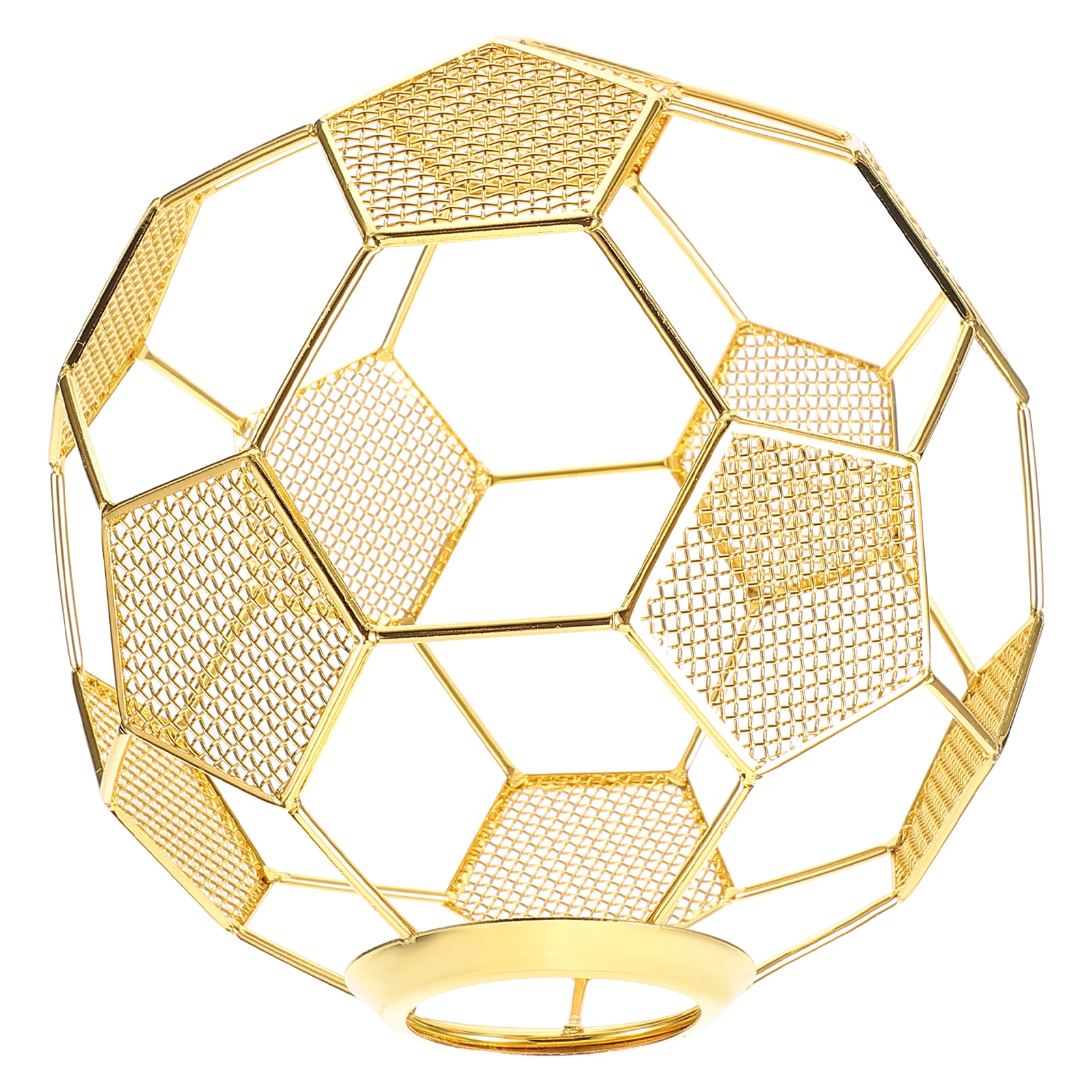 

Football Lamp Shade Hollow Out Metal Light Cover 145mm Golden Soccer Decorative Pendant Lampshade for Living Room Bar