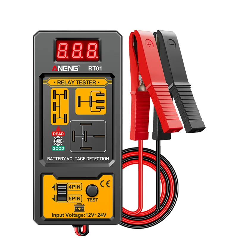 

Factory Direct 12V/24V Universal 4-Pin/5-Pin Automotive Relay Tester Battery Digital Display Tester Relay Analyzer