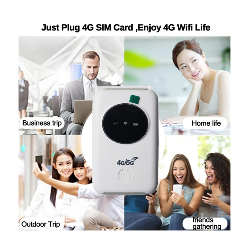 واي فاي محمول لاسلكي للسيارة ، نقطة اتصال لاسلكية ، جهاز توجيه Mifi ، Mbps ، mAh ، فتحة بطاقة Sim ، 4G