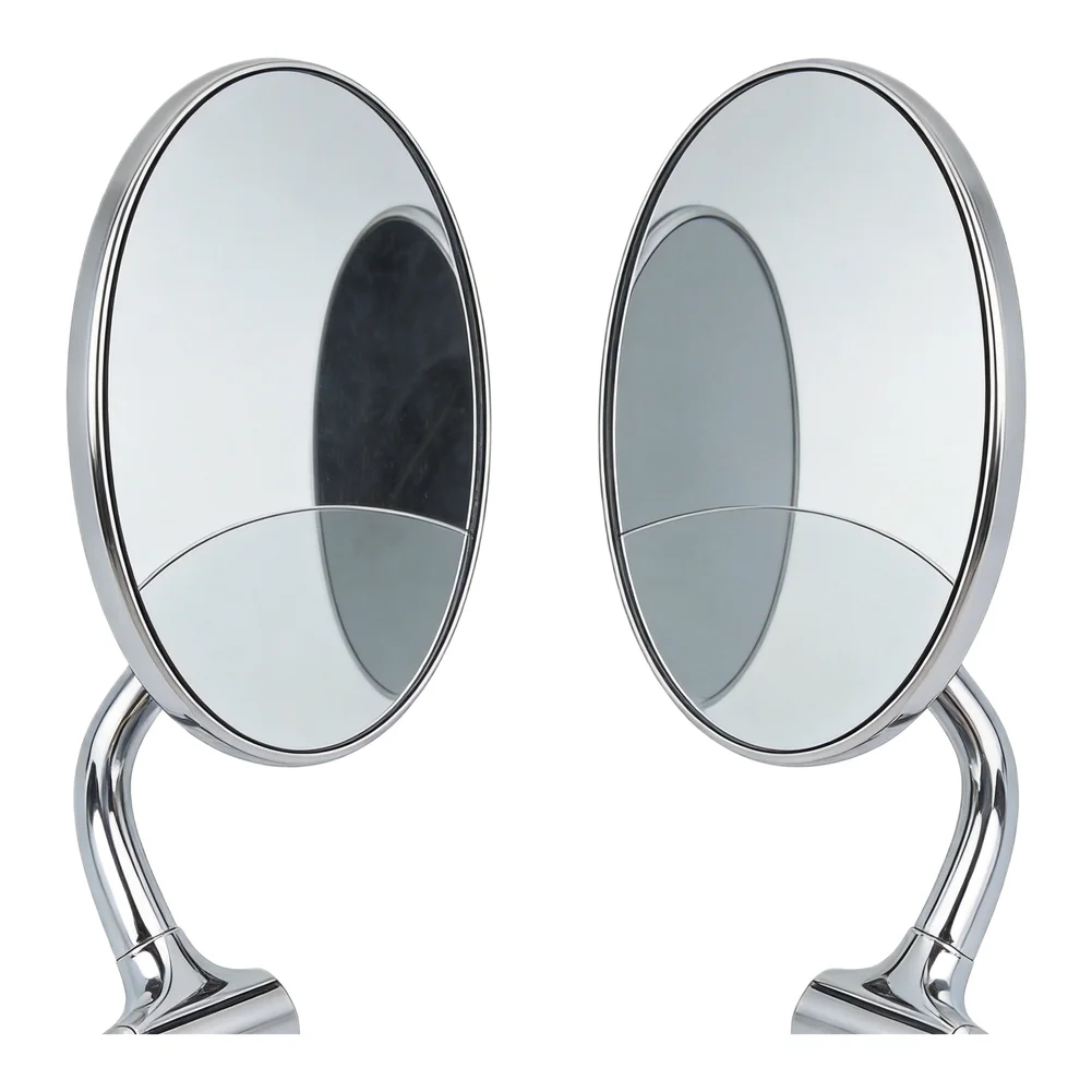 2pcs Vintage Classic Car Silver Round Side Mirror Stainless Steel Retro Rearview Mirror Auto Exterior Parts