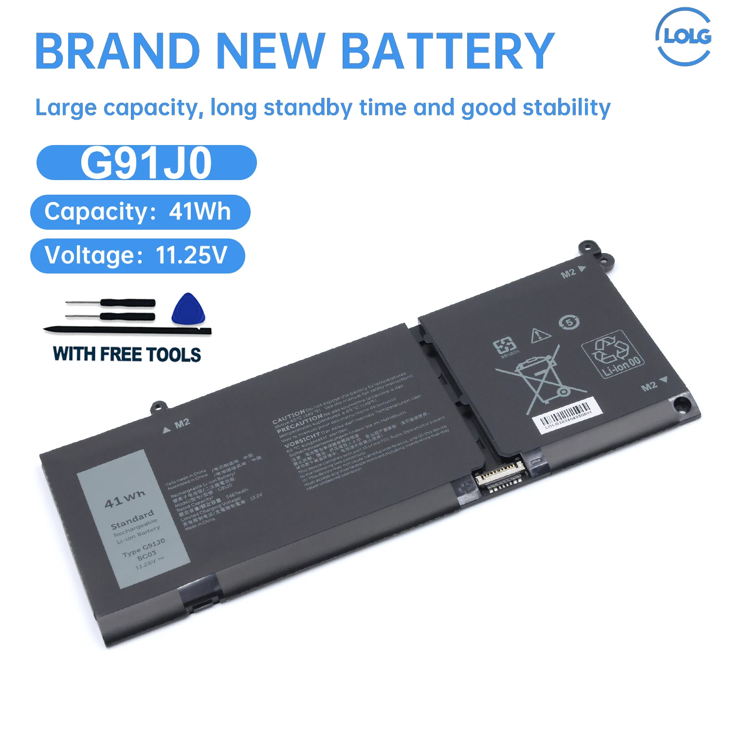 

Аккумулятор для ноутбуков Dell Inspiron G91J0 V6W33, совместимый с сериями 5510, 5515, 5310, 5415, 5418, 3510, 3511, 3515, 5410 2-в-1, 7415 2-в-1