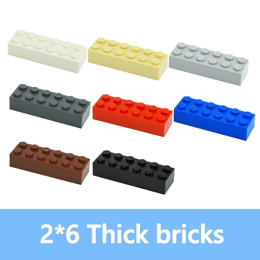 DIY Bausteine 20 Stück 2x6 Punkte dicke Figuren Ziegel 2*6 Größe kompatibel mit 2456 pädagogischen kreativen Plastiks pielzeug