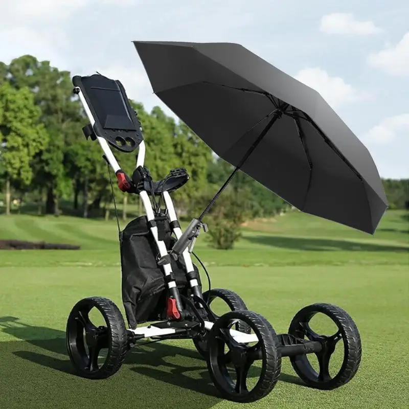 Umbrella Stand Clamp Golf Push Cart Umbrella Holders With Double Lock Heavy Duty Golf Umbrella Stand Fits Golf Cart Handles