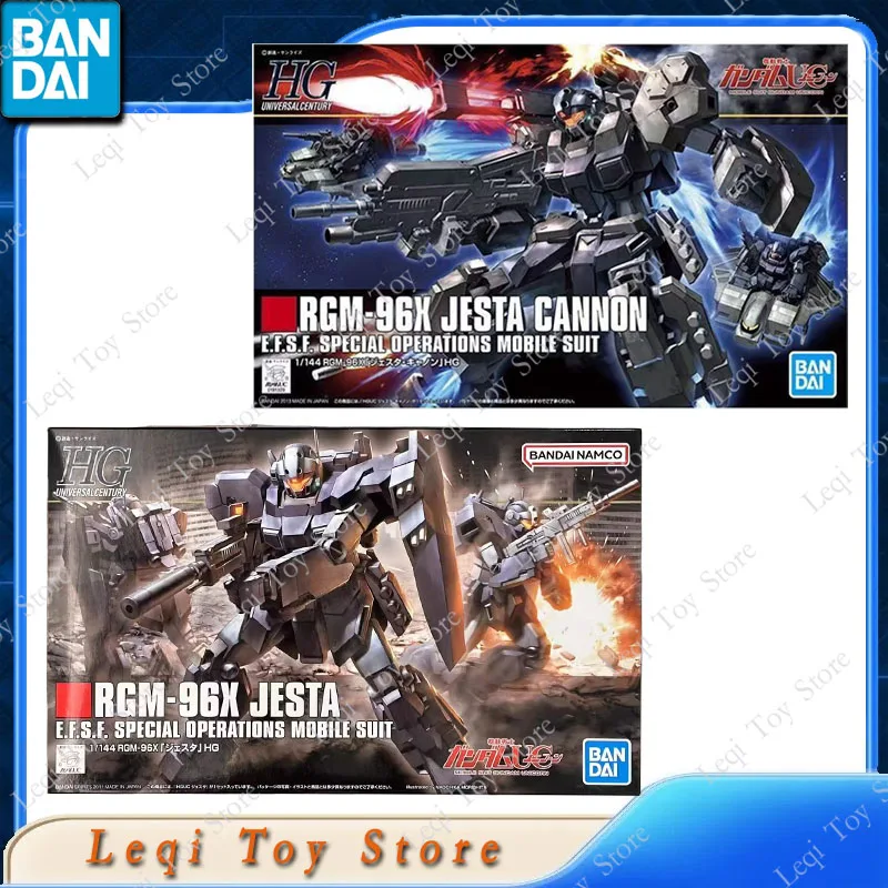 Bandai original genuíno hg 1/144 gundam RGM-96X jesta cannon ação anime figuras brinquedos meninos crianças presente montagem modelo ornamentos