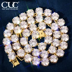 CUC Gold Color Tennis Chain 5mm 6mm 10mm One Row AAA Zircon Iced Out Necklace Link For Men Women Hip Hop Jewelry